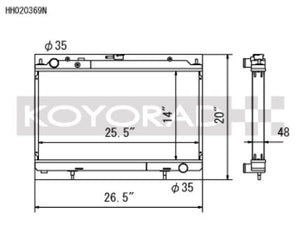 Koyo 95-02 Nissan Silvia S14/S15 2.0L Turbo N-Flo Dual Pass Radiator | HH020369N