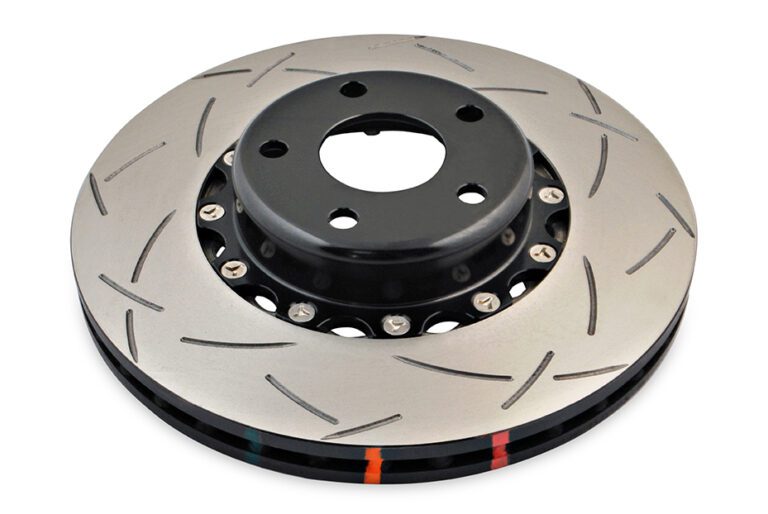 DBA 02-10 WRX / 13+ FR-S / 13+ BRZ Premium  Front Slotted 5000 Series 2 Piece Rotor w/ Black Hat (5010BLKS)