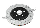 DBA 17+ Honda Civic Type R Front 5000 Series Cross Drilled Rotor w/Black Hat | DBA53700BLKXD