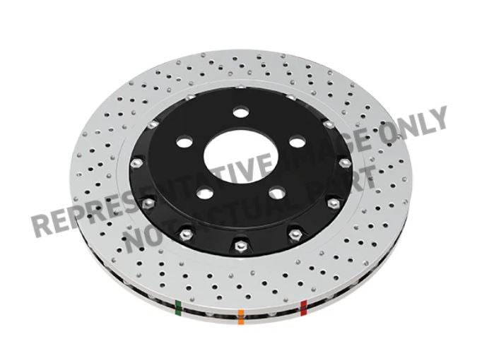 DBA 17+ Honda Civic Type R Front 5000 Series Cross Drilled Rotor w/Black Hat | DBA53700BLKXD