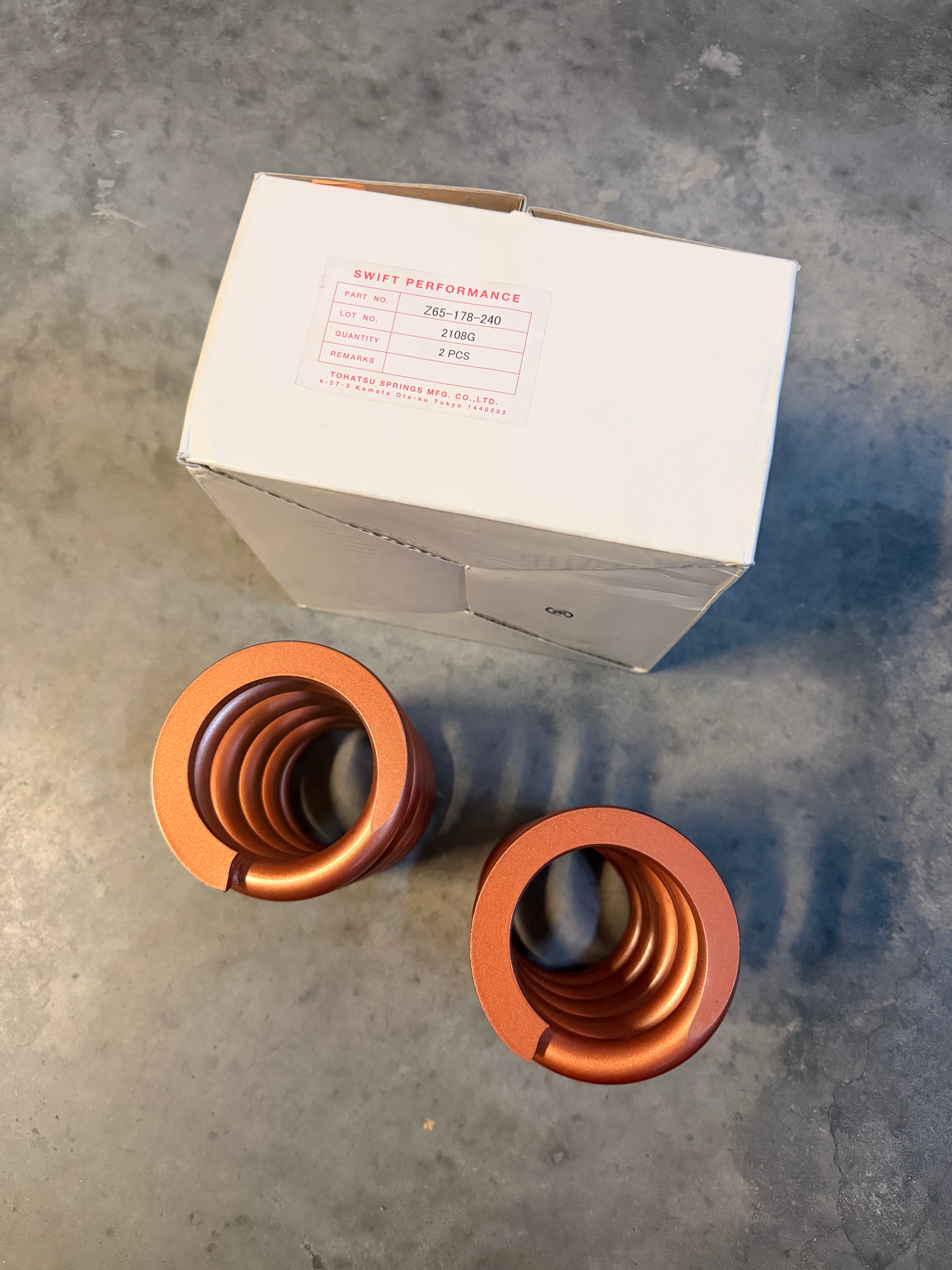 Swift 65mm ID (2.56") x 178mm (7") Length x 24kgf/mm Metric Coilover Springs (x2 spring) - OPEN BOX
