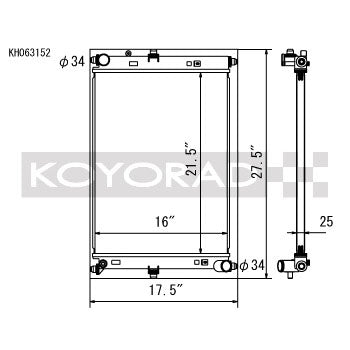 Koyo 2016-2019 Mazda MX-5 Miata 2.0L I4 (MT) Aluminum Radiator | KH063152