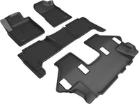 3D Maxpider 19-24 Nissan Armada Kagu Floor Mat Set in Black R1 R2 R3