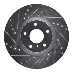 R1 2003-2023 Infiniti G25 Front Left Drilled & Slotted Silver Brake Rotor (EDZ-67052L)