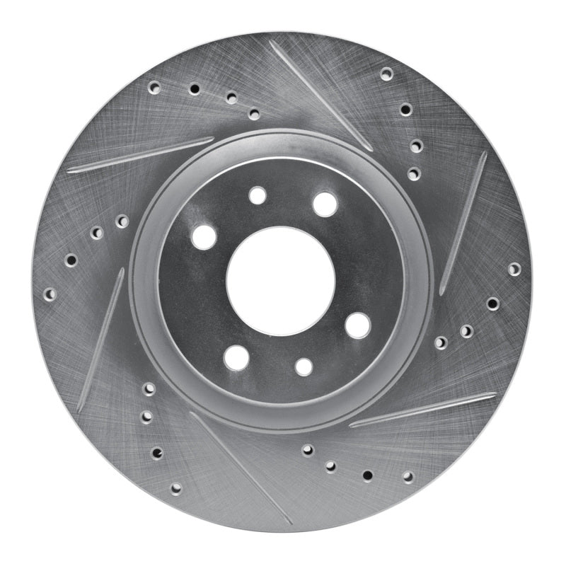 R1 2012-2019 Fiat 500 (USA/Canada) Front Right Drilled & Slotted Silver Brake Rotor (EDZ-07004R)