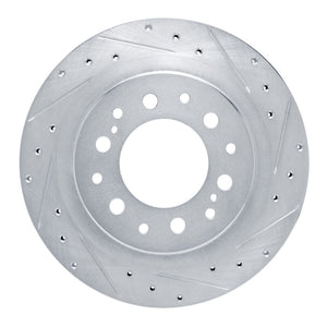 R1 2022-2025 Lexus GX550 Rear Right Drilled & Slotted Silver Brake Rotor (EDZ-76163R)