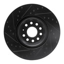 R1 2022+ Volkswagen GTI Mk 8 Front Right Drilled & Slotted Black Brake Rotor