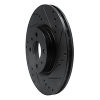 R1 2012-2019 Fiat 500E Front Right Drilled & Slotted Black Brake Rotor