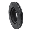 R1 2005-2020 Subaru Impreza Front Right Drilled & Slotted Black Brake Rotor