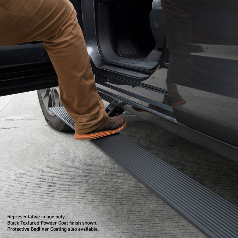 Go Rhino 23-24 Toyota Sequoia 4dr (Excl. Hybrid) E1 Electric Running Board Kit - Bedliner Coating (20443974T)