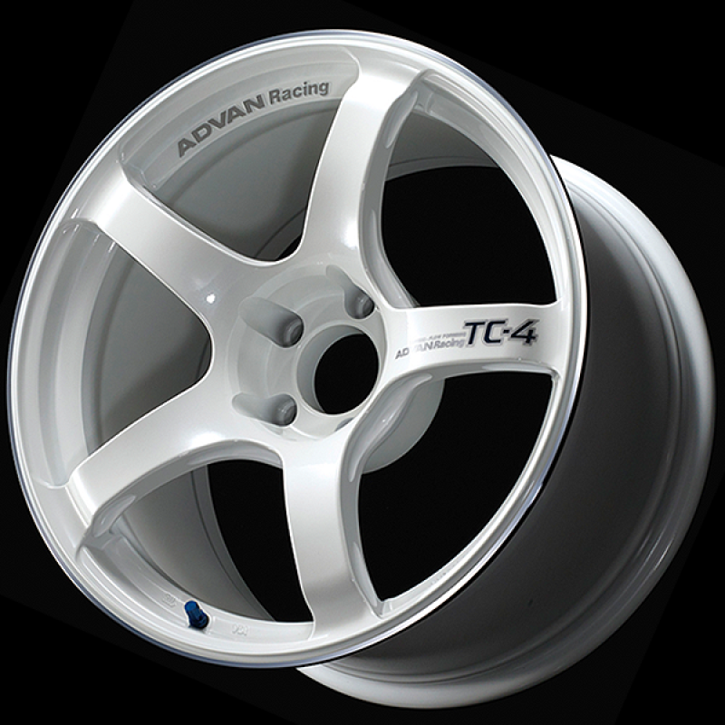 Advan TC4 18x9.0" +35 5-114.3 Racing White Metallic & Ring Wheel