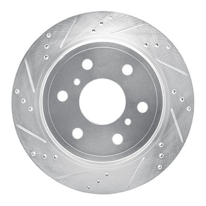 R1 Concepts Cadillac Escalade EXT Rear Left Drilled & Slotted Silver Brake Rotor (Part Number: RNC631-48053L)