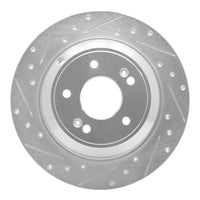 R1 Concepts Genesis G70 Rear Left Drilled & Slotted Silver Brake Rotor (Part Number: RNC631-21041L)