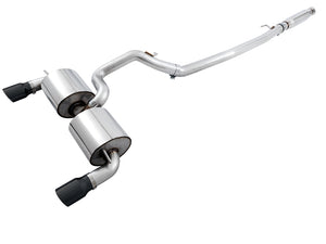 AWE Tuning Ford Focus RS Touring Edition Cat-Back Exhaust - Resonated - Diamond Black Tips