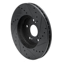 R1 1999-2014 Acura TL Front Left Drilled & Slotted Black Brake Rotor
