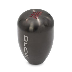 BLOX Racing 6-Speed Billet Shift Knob - Gun Metal, 12x1.25mm Thread