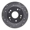 R1 1997-2006 Acura RSX Rear Left Drilled & Slotted Silver Brake Rotor