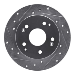R1 1997-2006 Acura RSX Rear Left Drilled & Slotted Silver Brake Rotor
