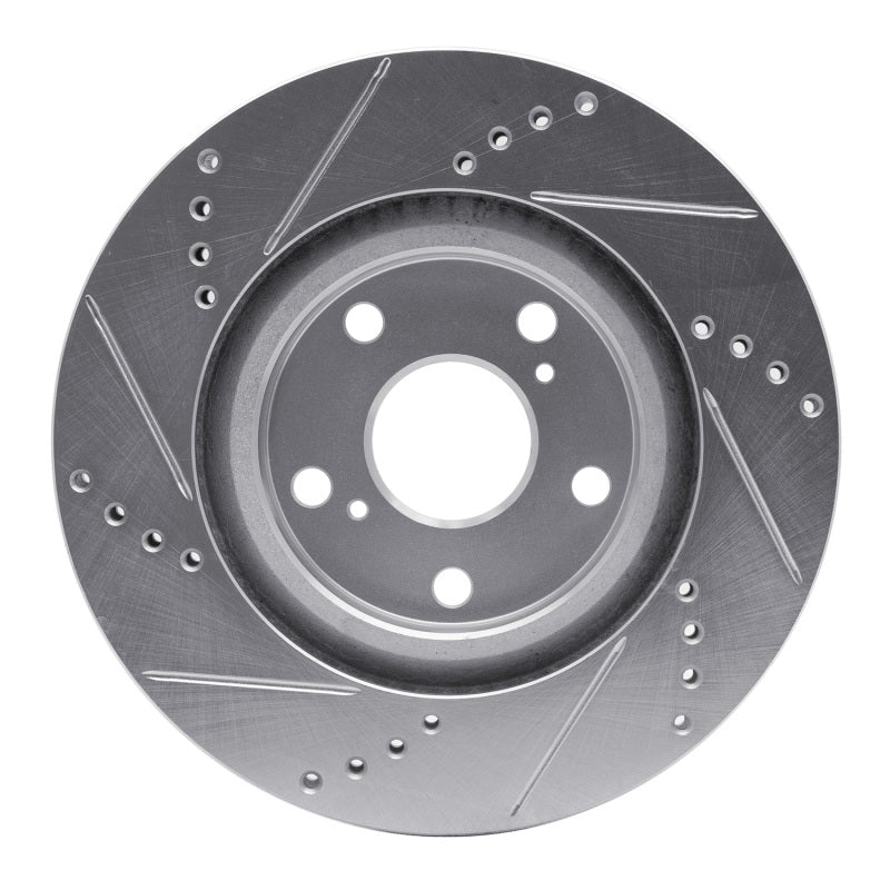 R1 Concepts Lexus ES350 Front Right Drilled & Slotted Silver Brake Rotor (Part #RNC631-76080R)