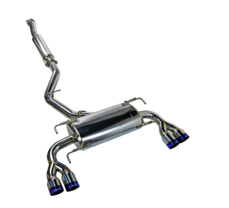 Remark 08-14 Subaru WRX STi GR Hatch Sports Touring Cat-Back Exhaust - Burnt Quad Tips (Resonated) (RK-C2076S-02T)