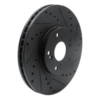 R1 1999-2014 Acura TL Front Right Drilled & Slotted Black Brake Rotor