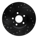 R1 2008-2025 Audi A5 Sportback Rear Right Drilled & Slotted Black Brake Rotor