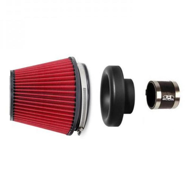 BLOX Racing Performance Filter Kit with 2.5 Inch Velocity Stack Air Filter and Silicone Hose