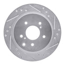 R1 1989-1996 Nissan 300ZX Turbo Rear Right Drilled & Slotted Silver Brake Rotor