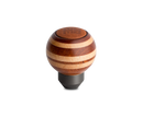MOMO Targa Heritage Round Wood Shift Knob with Leather Insert - Layered Mahogany and Beechwood Finish