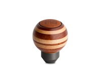 MOMO Targa Heritage Round Wood Shift Knob with Leather Insert - Layered Mahogany and Beechwood Finish