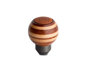 MOMO Targa Heritage Round Wood Shift Knob with Leather Insert - Layered Mahogany and Beechwood Finish