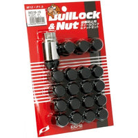 Project Kics 16 LUGS + 4 LOCKS Black Bullock And Nut Set - 12X1.50