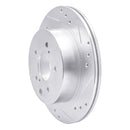 R1 1989-1996 Nissan 300ZX Turbo Rear Right Drilled & Slotted Silver Brake Rotor