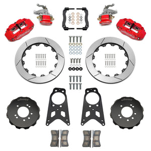 Wilwood Rear Parking Brake Kit for Nissan 240SX (1989-1998) with 13.50-inch Slotted Rotors - Red