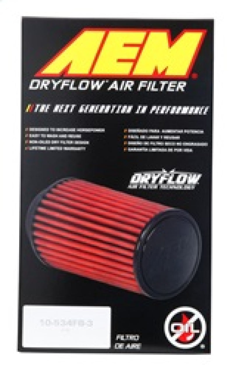 AEM Induction 2.75-inch Dryflow Universal Clamp-On Air Filter with 9-inch Element
