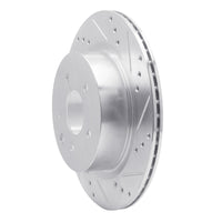 R1 2005-2025 Infiniti M35 Rear Right Drilled & Slotted Silver Brake Rotor