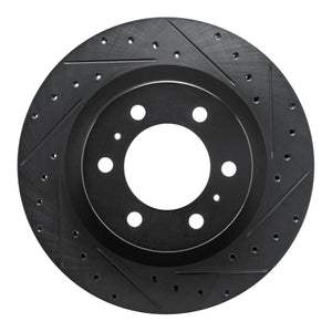 R1 2022-2025 Lexus LX600 Front Right Drilled & Slotted Black Brake Rotor