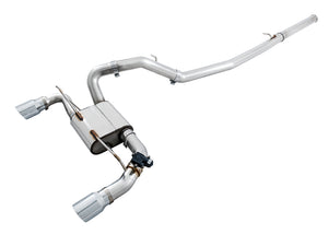 AWE Tuning Ford Focus RS SwitchPath Cat-Back Exhaust - Chrome Silver Tips