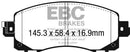 EBC Ultimax OEM Replacement Front Brake Pads for Subaru Impreza and Crosstrek – Part Number EBCUD2045