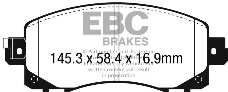 EBC Redstuff Ceramic Low Dust Front Brake Pads for Subaru WRX and Crosstrek – Part No. ebcDP32330C