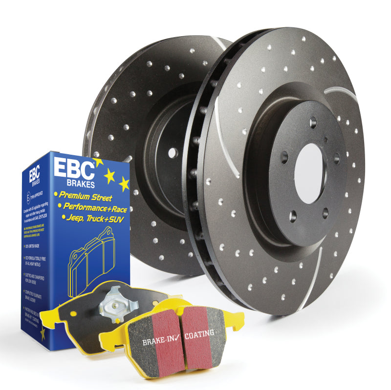 EBC 22+ WRX S5 Brake Pad and Rotor Kit also fits WRX 2015-2018 – High Friction Sport Upgrade with Yellowstuff Pads and GD Series Vented Rotors