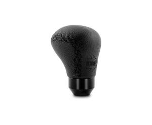MOMO Anatomico Shift Knob - Black Leather with Black Stitching for Enhanced Driving Comfort