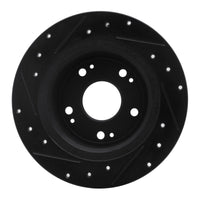 R1 2005-2022 Acura TSX Rear Right Drilled & Slotted Black Brake Rotor