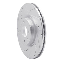 R1 2012-2019 Fiat 500 (USA/Canada) Front Left Drilled & Slotted Silver Brake Rotor