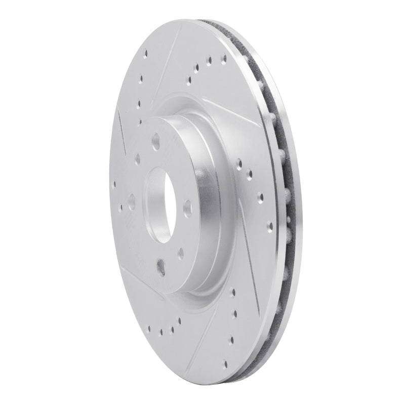 R1 2012-2019 Fiat 500 (USA/Canada) Front Left Drilled & Slotted Silver Brake Rotor (EDZ-07004L)