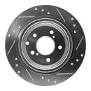 R1 1989-1996 Nissan 300ZX Turbo Rear Left Drilled & Slotted Silver Brake Rotor