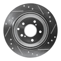 R1 1989-1996 Nissan 300ZX Turbo Rear Left Drilled & Slotted Silver Brake Rotor