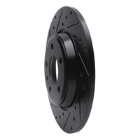 R1 2008-2025 Audi A4 (Mexico) Rear Left Drilled & Slotted Black Brake Rotor