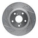 R1 Concepts Lexus ES300H Front Left Drilled & Slotted Silver Brake Rotor (Part Number: RNC631-76080L)