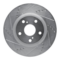 R1 Concepts Lexus ES300H Front Left Drilled & Slotted Silver Brake Rotor (Part Number: RNC631-76080L)